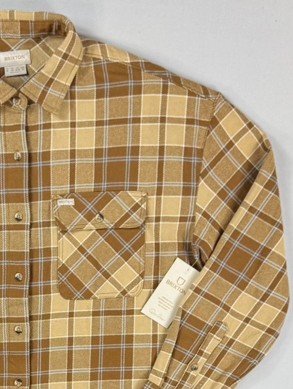 Brixton Shacket Shirt Chore Jacket Plaid Heavy Cotton Flannel Button-Front New - Picture 4 of 9